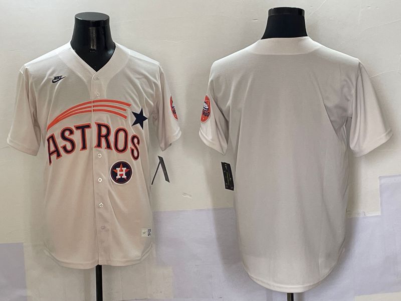 Men Houston Astros Blank Cream Five generations Joint Name 2025 Nike MLB Jersey style 5